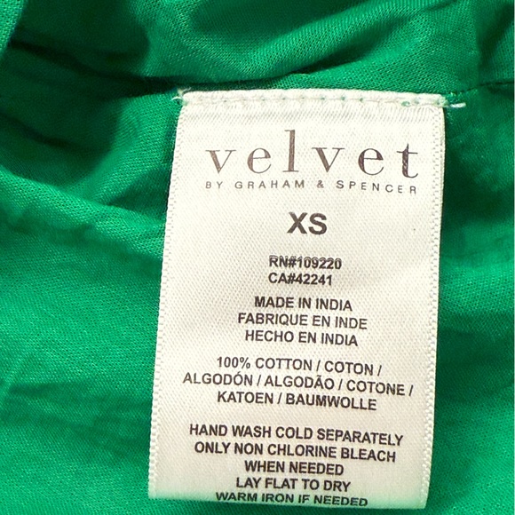 Anthropologie / Velvet Green Pink Elsa Printed Cotton Skirt | Size XS - Picture 6 of 6